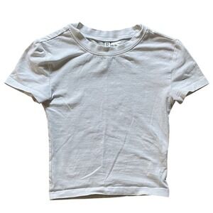 H&M Divided Basic Tee Womens XXS White Excellent Slim Fit Crew Neck Short Sleeve